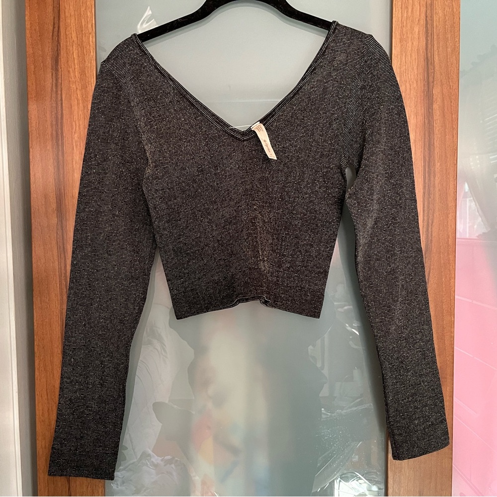 Dry Goods By Together Black and Gold Seamless Top | M/L | NWT